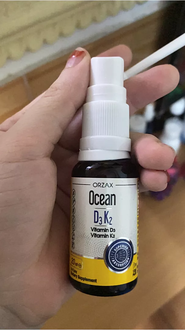 Xịt Bổ Sung Vitamin D3 và K2 Orzax Ocean 20ml - Hỗ Trợ Xương Chắc Khỏe, Tăng Cường Hấp Thu Canxi, Dễ Uống cho Trẻ Em và Người Lớn