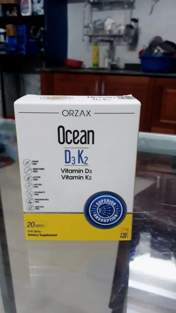 Xịt Bổ Sung Vitamin D3 và K2 Orzax Ocean 20ml - Hỗ Trợ Xương Chắc Khỏe, Tăng Cường Hấp Thu Canxi, Dễ Uống cho Trẻ Em và Người Lớn