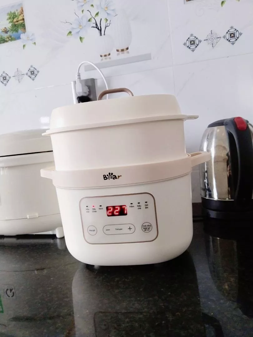 Nồi nấu chậm đa năng Bear SB-NNC16 1.6L - Thiết kế hiện đại, 6 chế độ nấu tiện lợi, giữ trọn dinh dưỡng cho món ăn thơm ngon