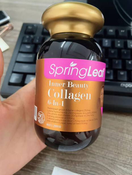 Viên uống Collagen 6 in 1 Spring Leaf Inner Beauty Plus của Úc - Hỗ trợ làm đẹp da, tóc, móng chắc khỏe cho phụ nữ 18+ 90 viên