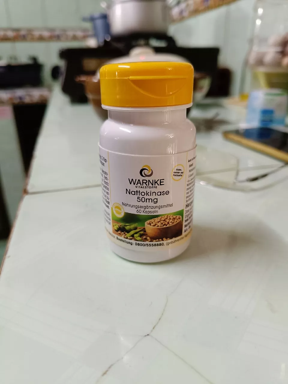 Viên uống Warnke Nattokinase 50mg - Hỗ trợ tim mạch, giảm huyết khối, tăng cường lưu thông máu - Sản phẩm sức khỏe cao cấp từ Đức