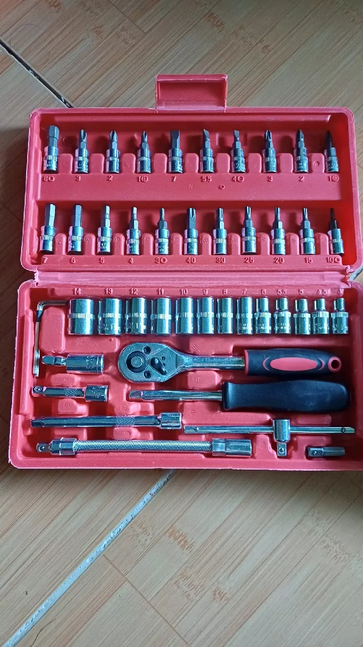 Bộ Dụng Cụ Mở Bu Lông Ốc Vít Đa Năng 46 Chi Tiết Thép Không Gỉ - Sửa Chữa Xe Máy, Ô Tô và Trang Trí Nhà Cực Tiện Lợi