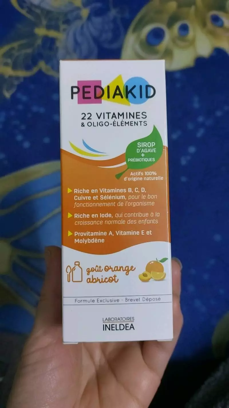 Siro Pediakid 22 Vitamines cho trẻ từ 6 tháng - Vitamin tổng hợp 22 loại, dễ uống vị cam và mơ, tăng cường sức đề kháng, phát triển toàn diện.