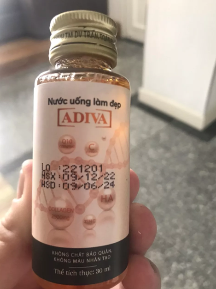 Nước Uống Làm Đẹp Adiva Collagen - Collagen Bioactive Peptide Giúp Da Sáng Mịn, Căng Mượt, Chống Lão Hóa Từ Bên Trong, Hộp 8 Chai/14 Chai